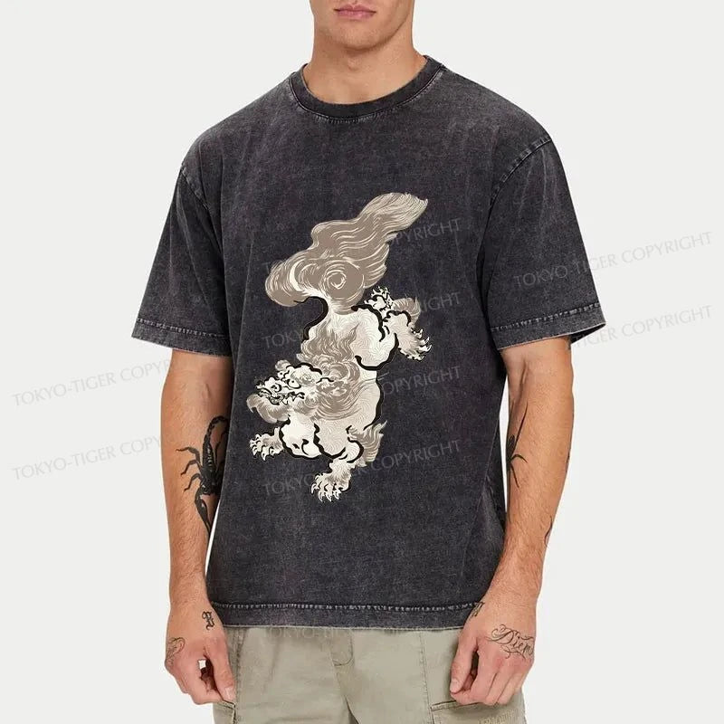 Tokyo-Tiger Komainu Japanese Washed T-Shirt