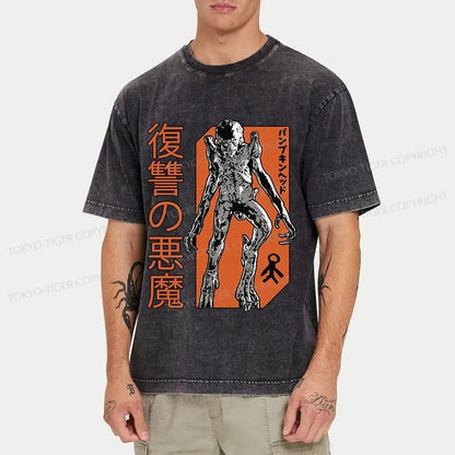 Tokyo-Tiger Pumpkinhead Japanese Movie Washed T-Shirt