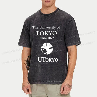 Tokyo-Tiger University Of Tokyo Logo Washed T-Shirt