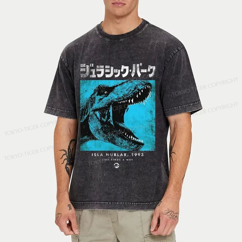 Tokyo-Tiger Jurassic Park T-Rex Japanese Washed T-Shirt