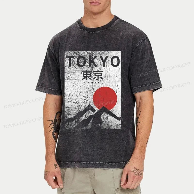 Tokyo-Tiger Tokyo Painting Japan Washed T-Shirt