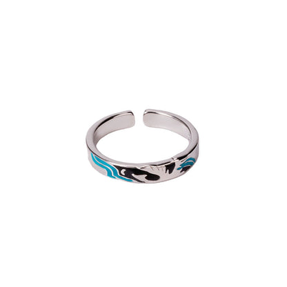 Tokyo-Tiger The Great Wave Off Birds Women Couple Ring