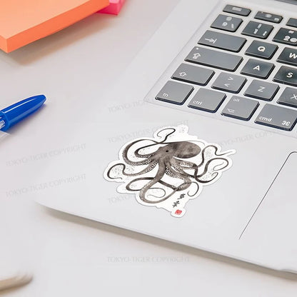 Tokyo-Tiger Octopus Japanese Calligraphy Sticker