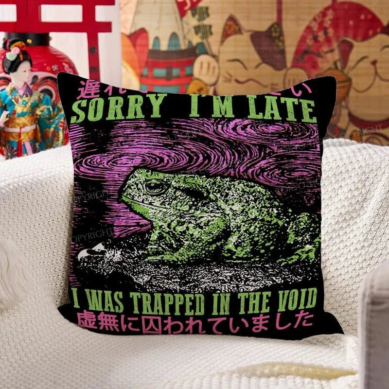 Tokyo-Tiger Frogs Trapped In The Void  Cushion Pillow