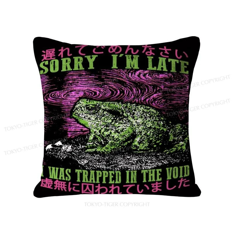 Tokyo-Tiger Frogs Trapped In The Void  Cushion Pillow