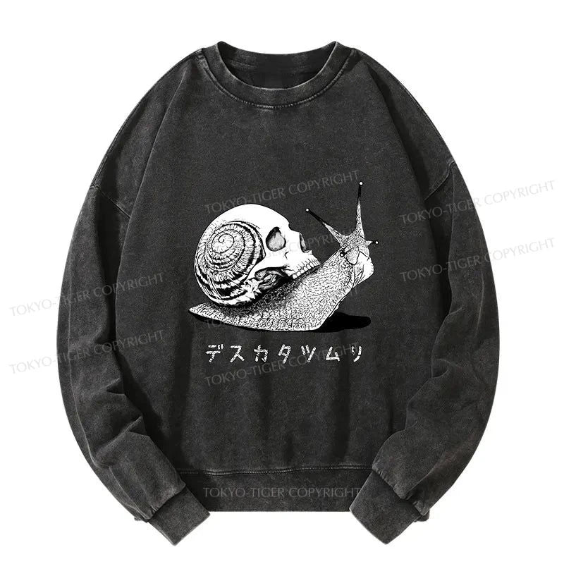 Tokyo-Tiger Death Snail Manga Washed Sweatshirt