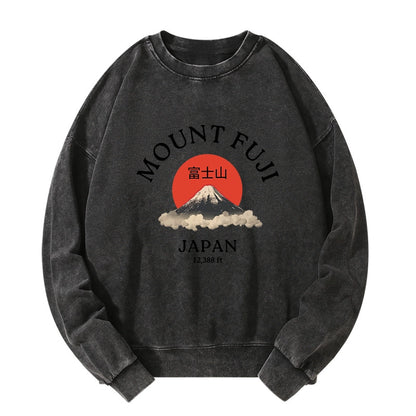 Tokyo-Tiger Japan Mount Fuji Sun Unisex Washed Sweatshirt