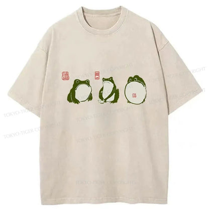 Tokyo-Tiger Three Frogs Japanese Washed T-Shirt