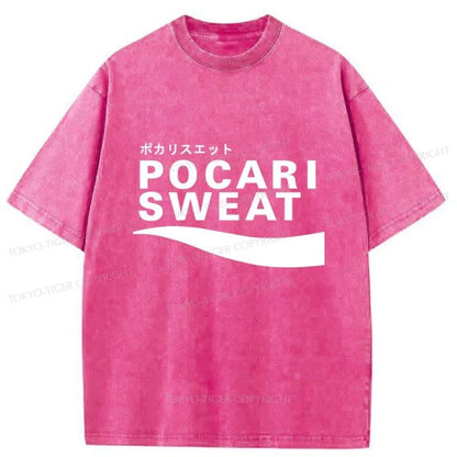 Tokyo-Tiger Japanese Pocari Sweat Logo Washed T-Shirt