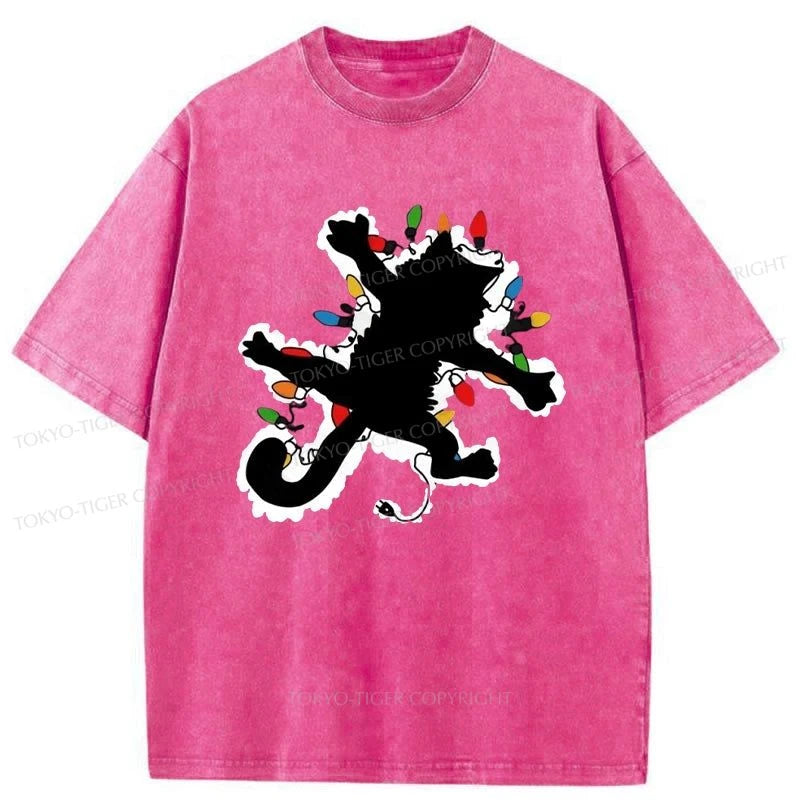 Tokyo-Tiger Funny Pussy-cat From Christmas Vacation Washed T-Shirt