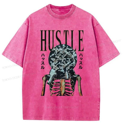 Tokyo-Tiger Hustle Skull Japanese Washed T-Shirt