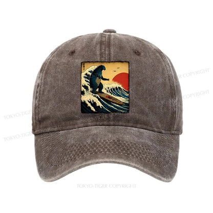 Tokyo-Tiger The Great Wave Godzilla Washed Cap