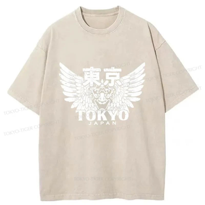 Tokyo-Tiger Japanese Tokyo Kanji Washed T-Shirt