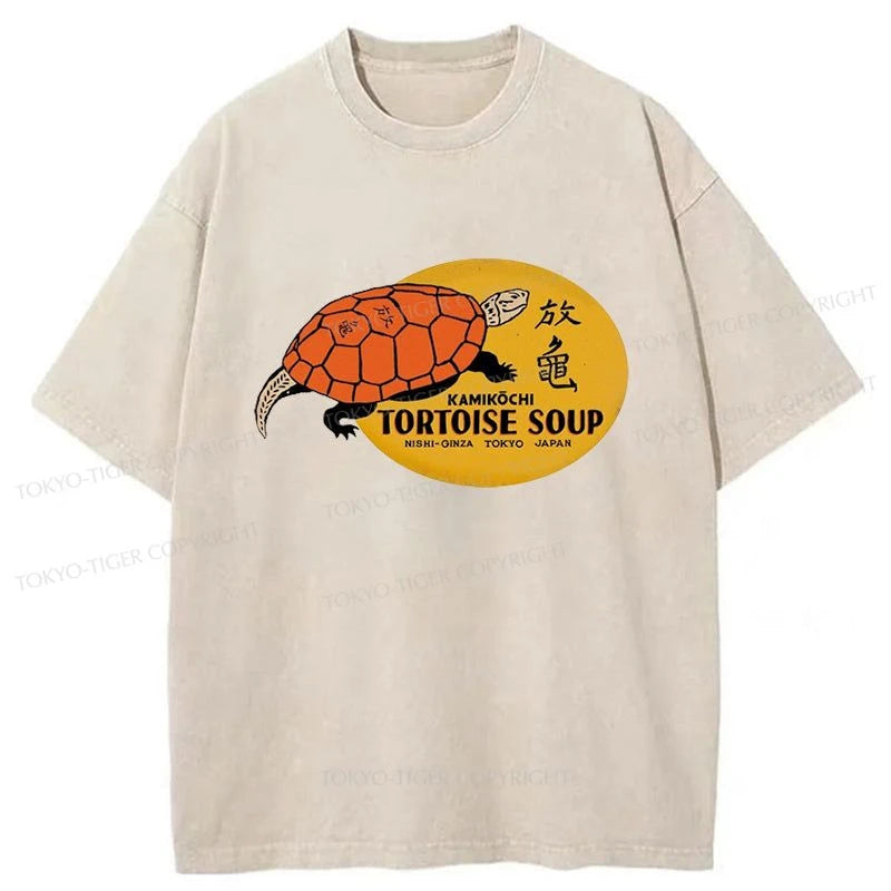 Tokyo-Tiger Japanese Tortoise Soup Washed T-Shirt