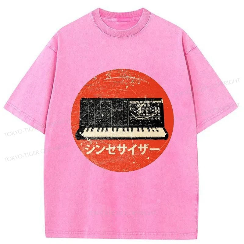 Tokyo-Tiger Vintage Synthesizer Japanese Washed T-Shirt