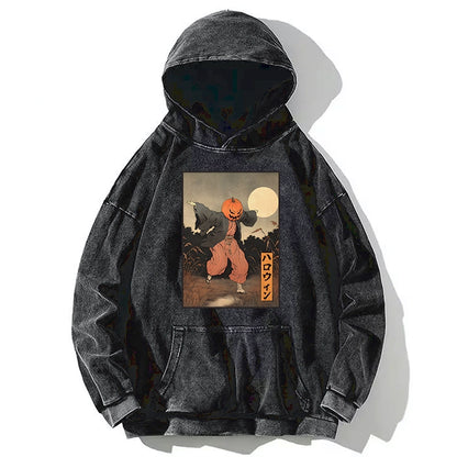 Tokyo-Tiger Japanese Pumpkin Monster Washed Hoodie