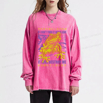 Tokyo-Tiger A Frog Prone To Emotional Breakdown Washed Long Sleeve T-Shirt