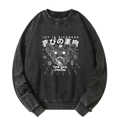 Tokyo-Tiger Joy Is Sickness Washed Sweatshirt