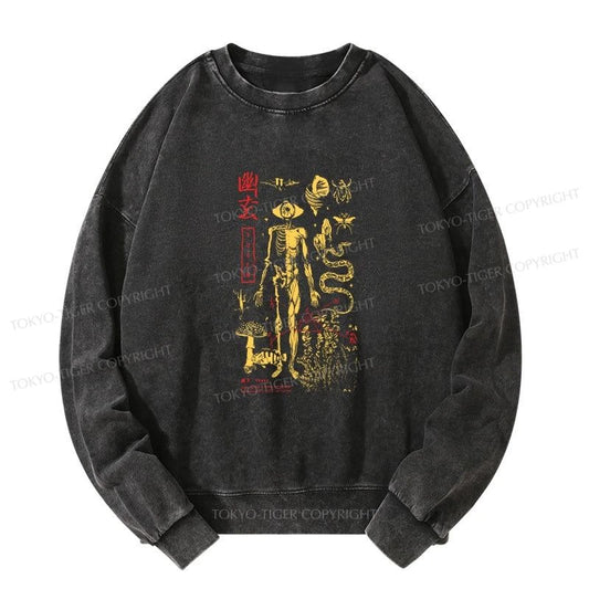 Tokyo-Tiger Spooky Ghost Japanese Washed Sweatshirt