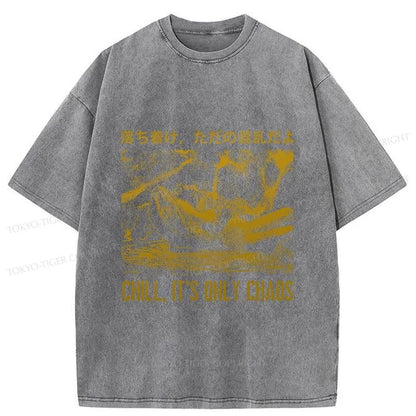 Tokyo-Tiger Cool Frog Japanese Washed T-Shirt