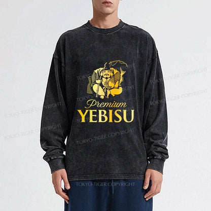 Tokyo-Tiger Yebisu Beer Golden Washed Long Sleeve T-Shirt