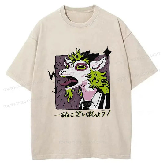 Tokyo-Tiger Goat Laughs Japanese Washed T-Shirt