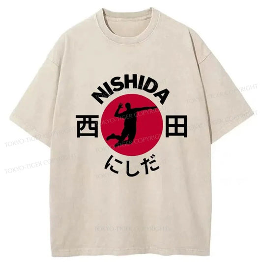 Tokyo-Tiger Volleyball Player Nishida Washed T-Shirt