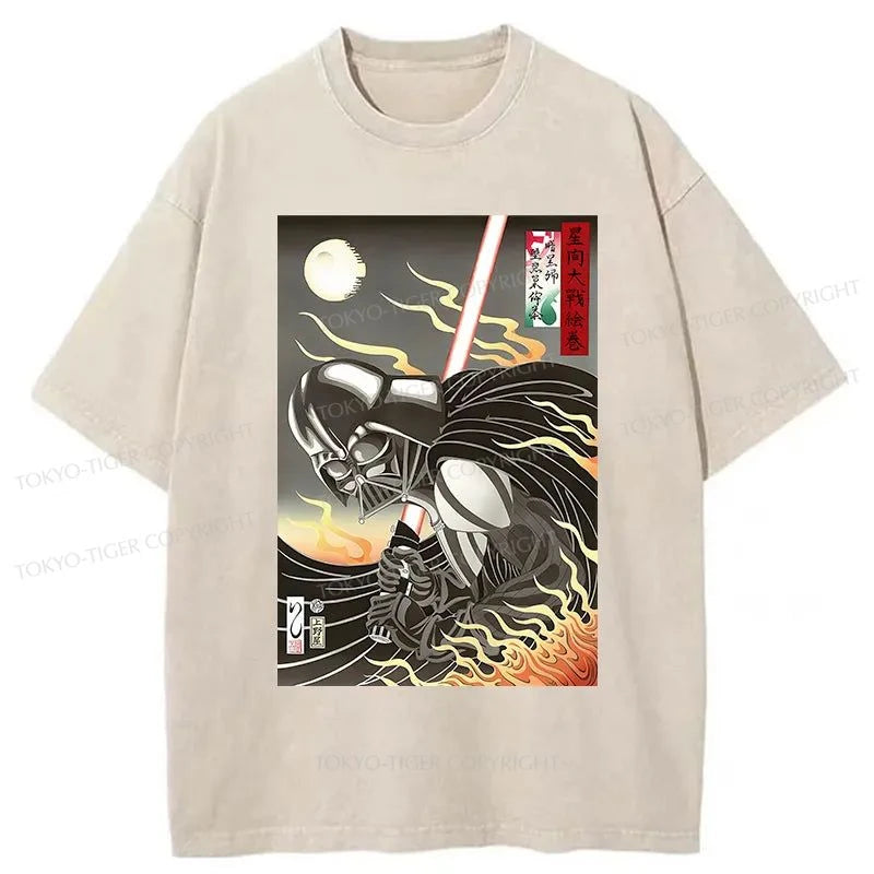 Tokyo-Tiger Star Wars Ukiyo-e Japanese Washed T-Shirt