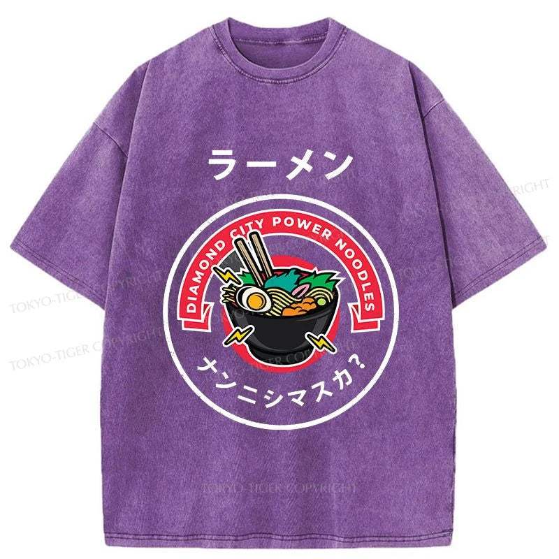 Tokyo-Tiger Diamond City Power Noodles Washed T-Shirt