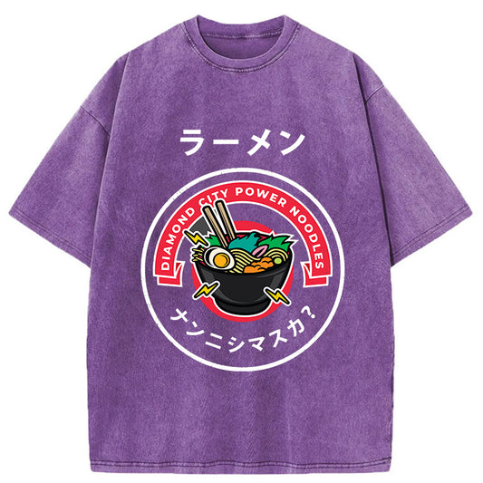 Tokyo-Tiger Diamond City Power Noodles Washed T-Shirt