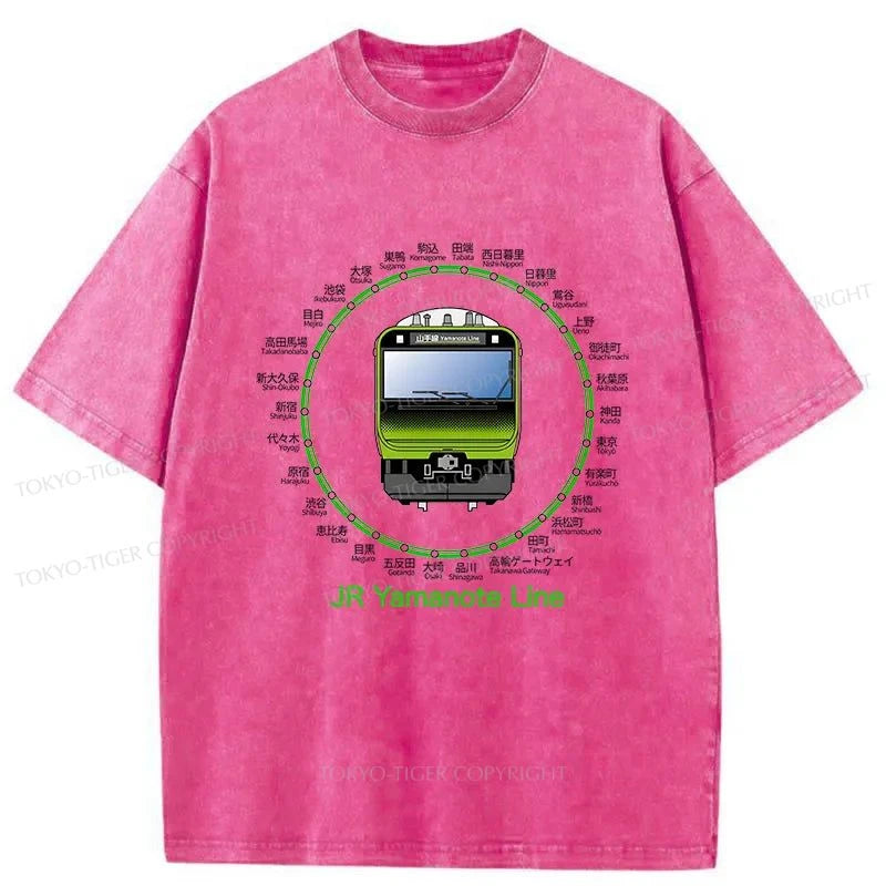 Tokyo-Tiger JR Yamanote Line Train Washed T-Shirt