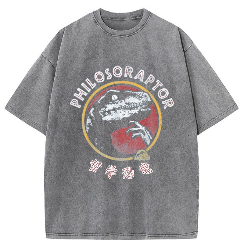 Tokyo-Tiger Philosoraptor Meme Funny Velociraptor Dinosaur Washed T-Shirt