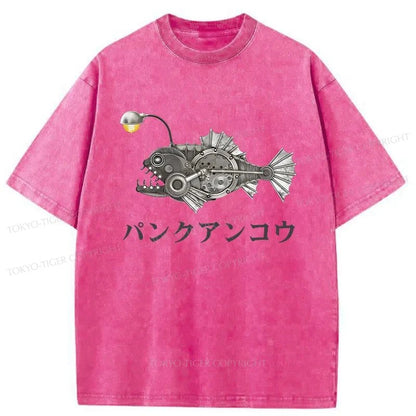 Tokyo-Tiger Anglerfish Japanese Washed T-Shirt