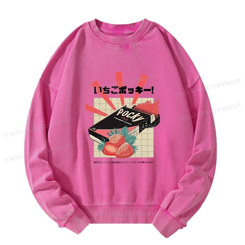 Tokyo-Tiger Strawberry Pocky Japanese Washed Sweatshirt