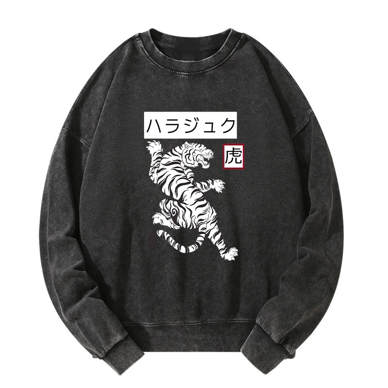 Tokyo-Tiger White Tiger Washed Sweatshirt