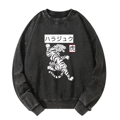 Tokyo-Tiger White Tiger Washed Sweatshirt