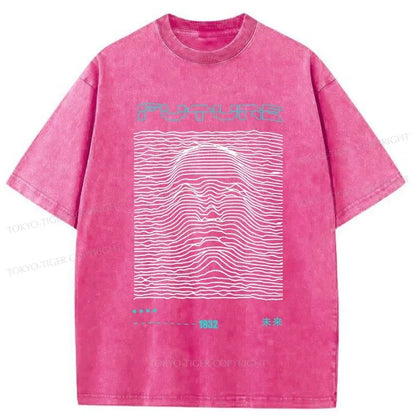 Tokyo-Tiger Future Human Head Line Washed T-Shirt