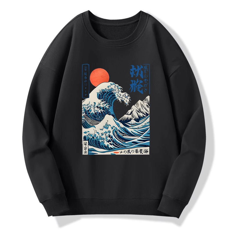 Tokyo-Tiger Ukiyo-e Ocean Waves Japan Sweatshirt