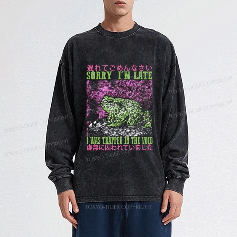 Tokyo-Tiger A Frog In Distress Japanese Washed Long Sleeve T-Shirt