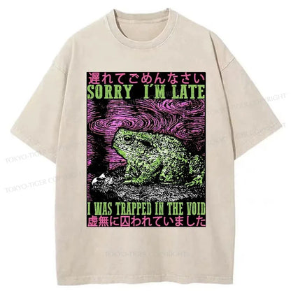 Tokyo-Tiger Frogs Trapped In The Void Washed T-Shirt