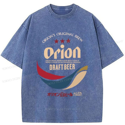 Tokyo-Tiger Orion Beer Logo Japanese Washed T-Shirt