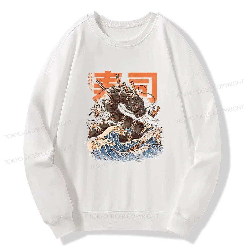 Tokyo-Tiger The Great Sushi Dragon Wave Sweatshirt