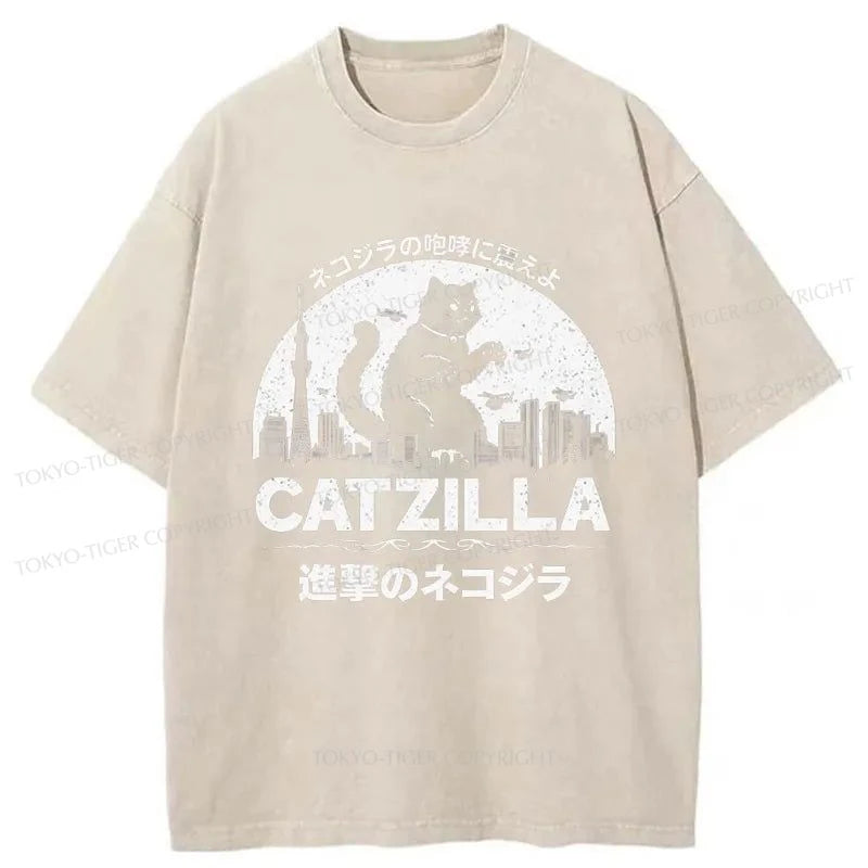 Tokyo-Tiger Japanese Catzilla Washed T-Shirt