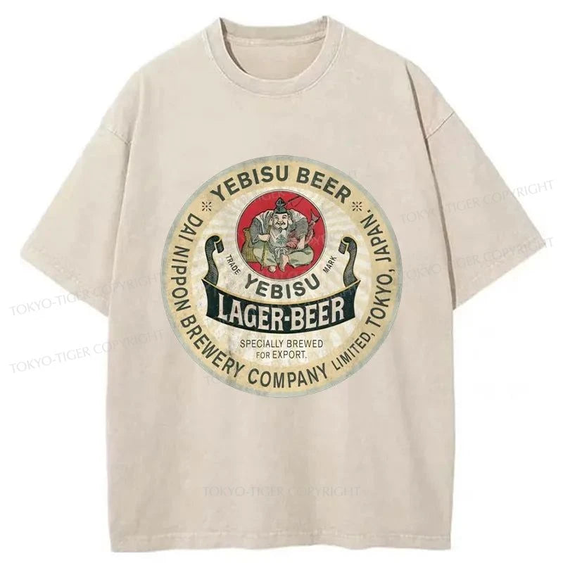 Tokyo-Tiger Yebisu Beer Japanese Washed T-Shirt