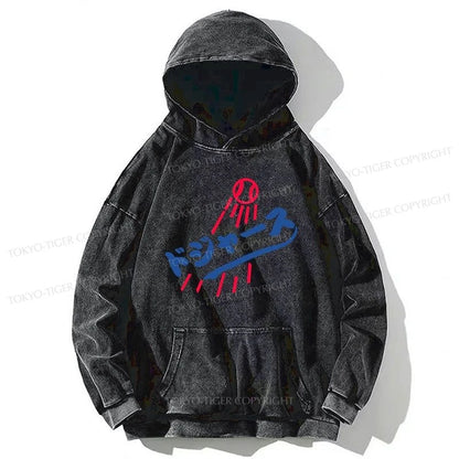 Tokyo-Tiger LA Dodgers Japanese Logo Washed Hoodie