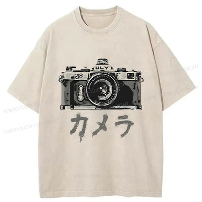 Tokyo-Tiger Japanese Camera Washed T-Shirt