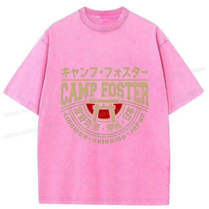 Tokyo-Tiger Camp Foster Okinawa Japanese Washed T-Shirt