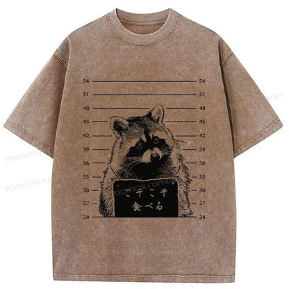 Tokyo-Tiger Captured Raccoon Washed T-Shirt