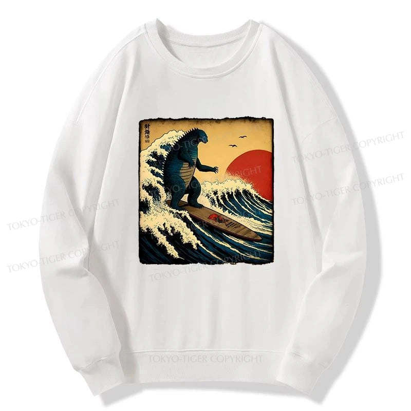 Tokyo-Tiger The Great Wave Godzilla Sweatshirt