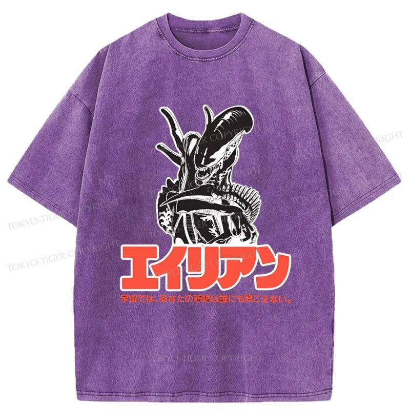 Tokyo-Tiger Japanese Monster Demons Washed T-Shirt